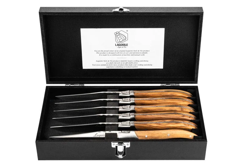 Laguiole Style de Vie Steakmesser aus Olivenholz, 'Luxuslinie'