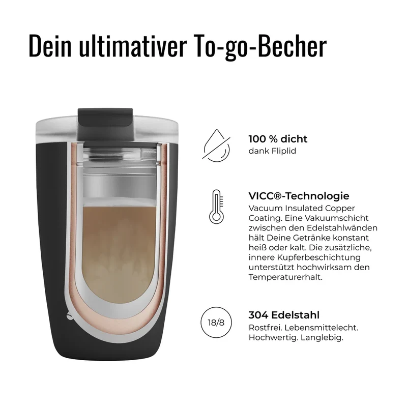 Kaffeebecher CUP 0,5l stainless To-Go / Cup