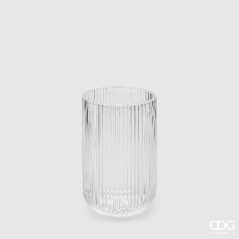 EDG Enzo De Gasperi Offerta Set 4 Bicchieri Longdrink Righe H12 D8 cm