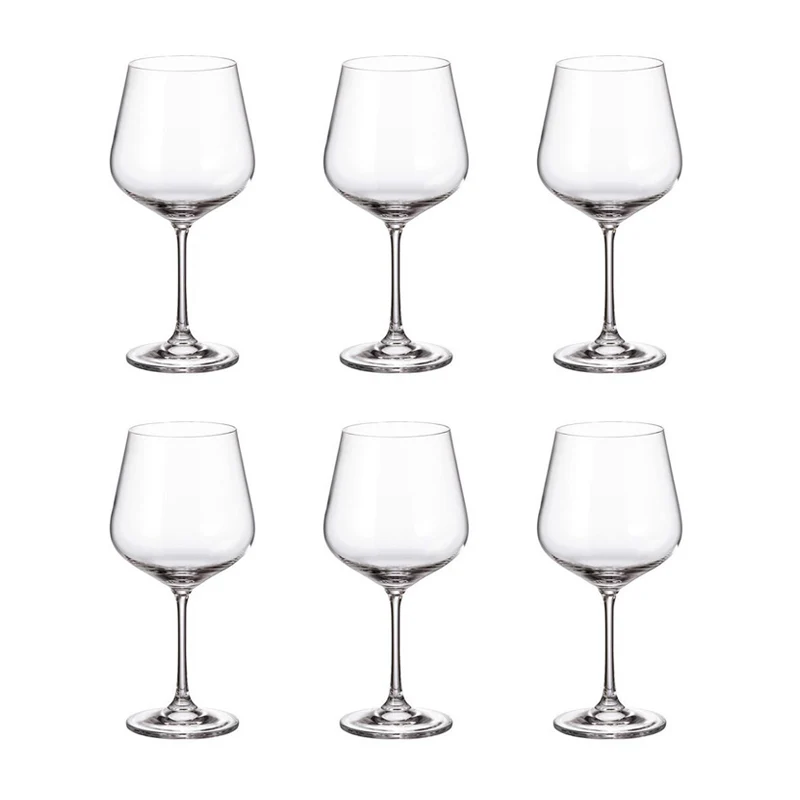 Crystal Bohemia Dora Strix Set 6 Calici Vino Rosso 600 ml in Vetro