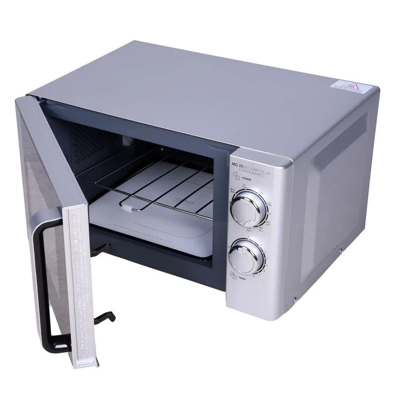 Caso MG20 Ecostyle Ceramic Mikrowelle 20 Liter 700 Watt silber