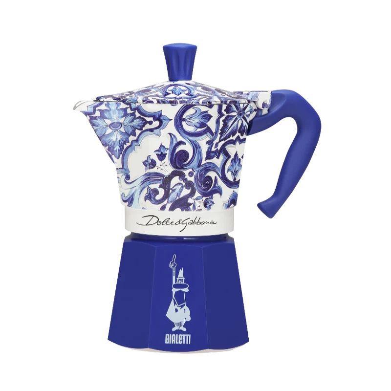Bialetti Moka Express 3 Tazze Dolce & Gabbana Blu Mediterraneo