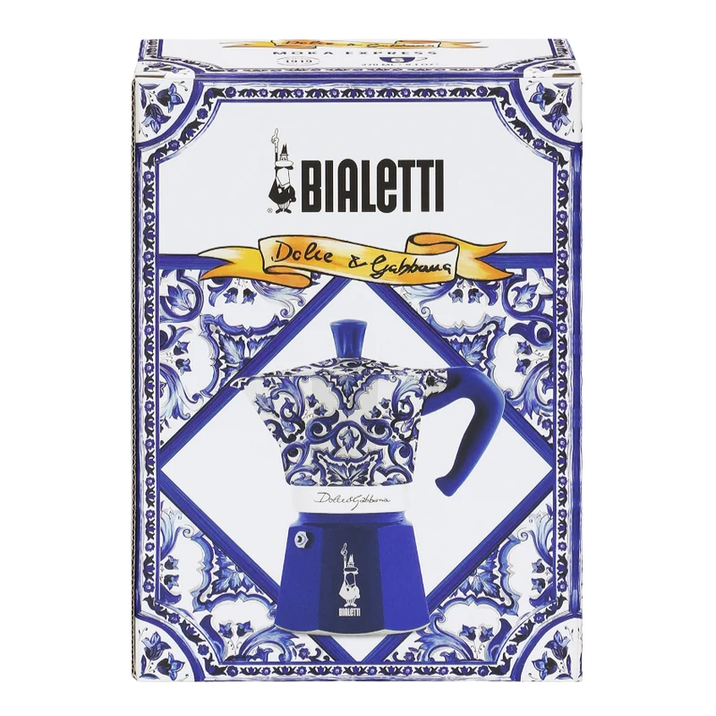 Bialetti Moka Express 3 Tazze Dolce & Gabbana Blu Mediterraneo