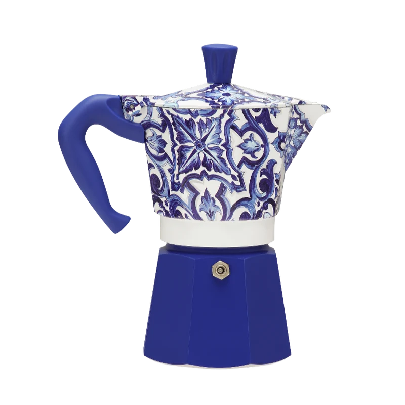 Bialetti Moka Express 3 Tazze Dolce & Gabbana Blu Mediterraneo