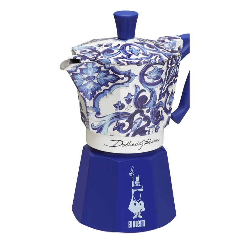 Bialetti Moka Express 3 Tazze Dolce & Gabbana Blu Mediterraneo