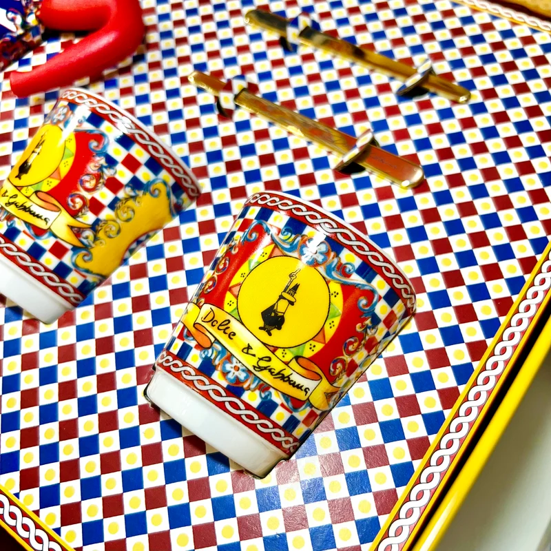 Bialetti Moka 2 Tazze con Tazzine e Palette Dolce & Gabbana