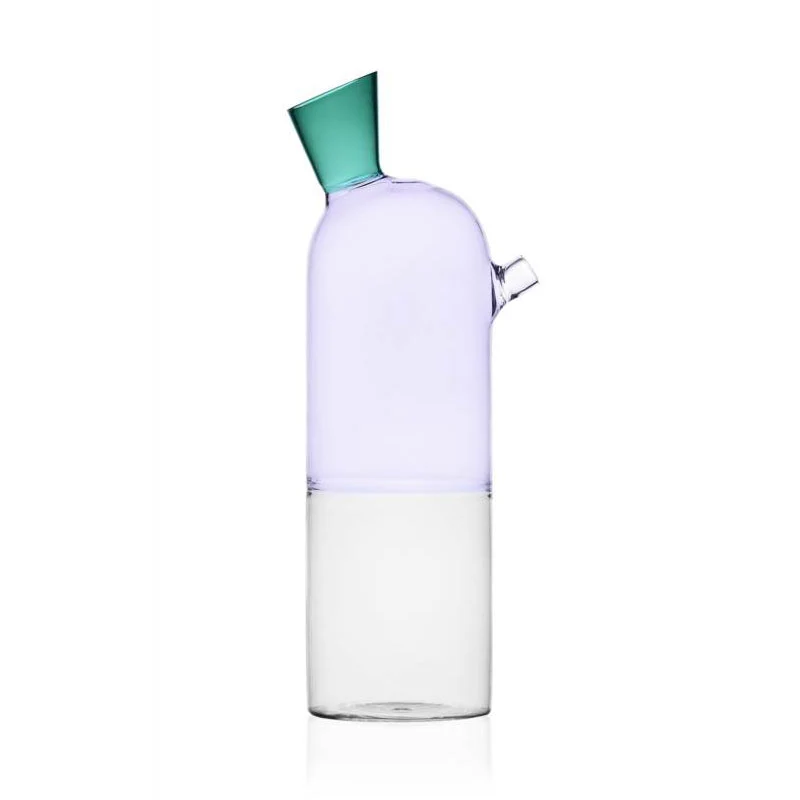 Ichendorf Milano Bottiglia Travasi Clear Lilla e Verde H 30cm