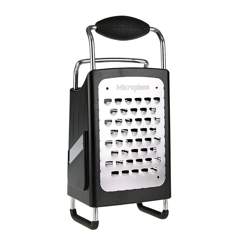 Microplane Grattugia Box 4 Facce con Mandolina Laterale in Acciaio Inossidabile