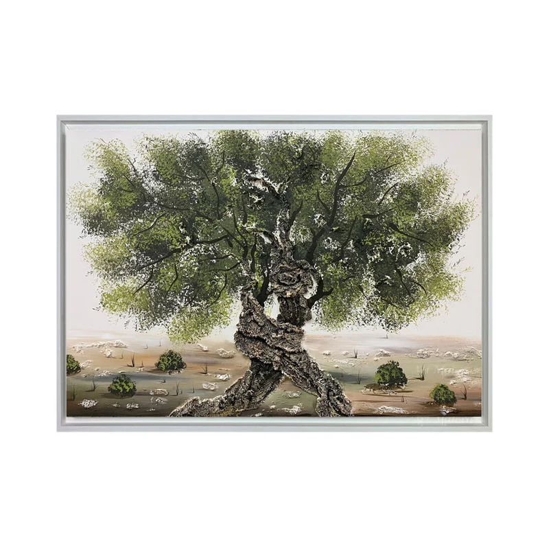 Art Maiora Quadro Tramonto Romantico con Cornice Bianco Dipinto a Mano su Tela 130x90 cm