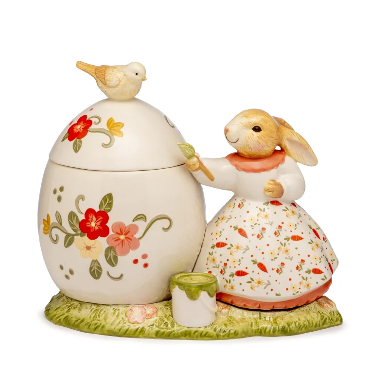 Lamart Decoro Uovo Contenitore con Coniglio 27x25 cm
