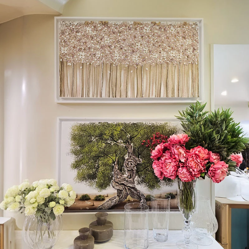 Art Maiora Quadro Bouquet con Cornice Dipinto a Mano su Tela 140x80 cm