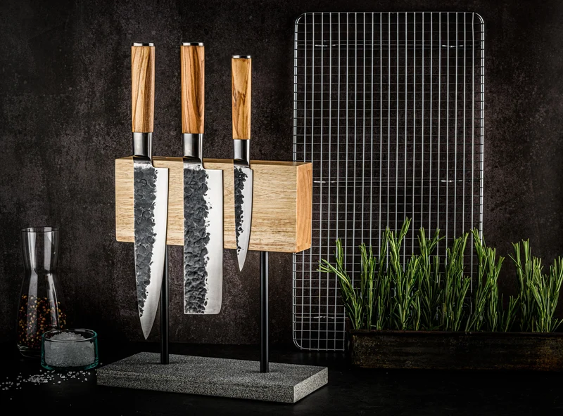 Geschmiedetes 3-teiliges Messerset Olive