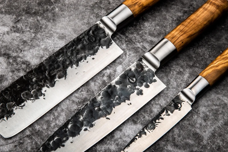 Geschmiedetes 3-teiliges Messerset Olive