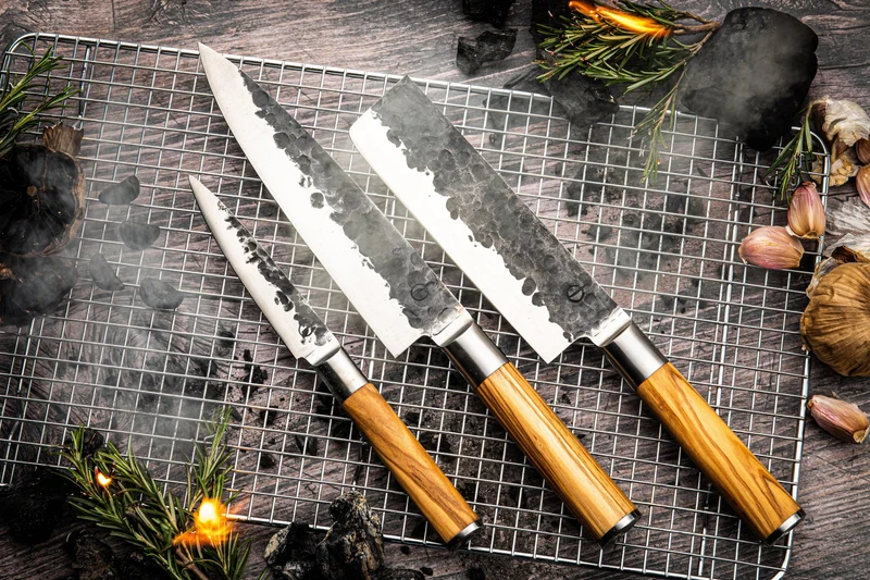 Geschmiedetes 3-teiliges Messerset Olive