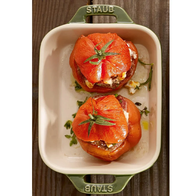 Staub Pirofila Rettangolare in Ceramica Verde 14x11 cm