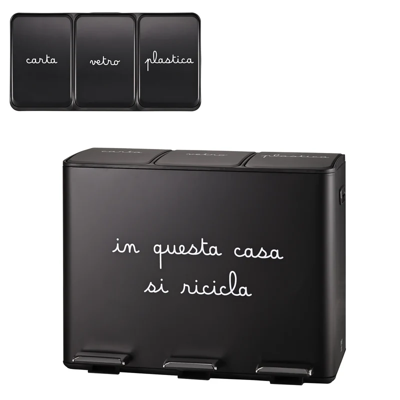 Simple Day In Questa Casa Si Ricicla 3x15L Nero