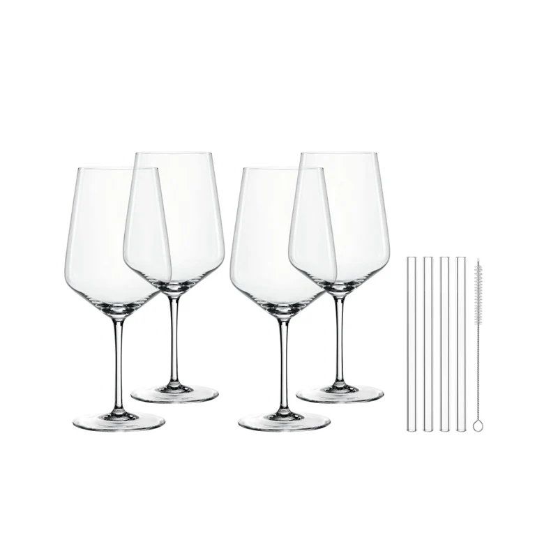 Nachtmann Set 4 Calici Cocktail/Spritz + 4 cannucce e scopino 63 cl