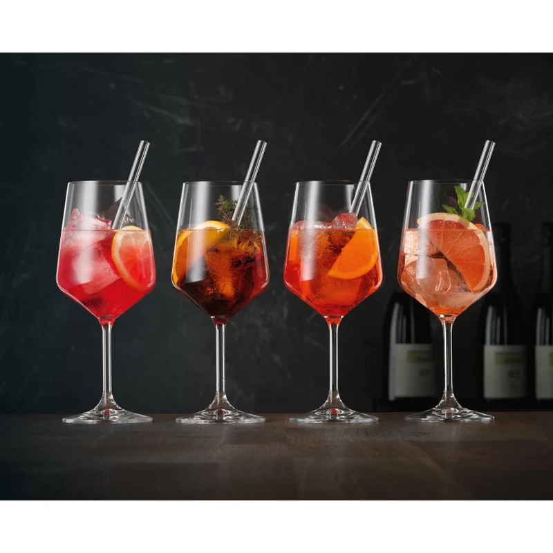 Nachtmann Set 4 Calici Cocktail/Spritz + 4 cannucce e scopino 63 cl