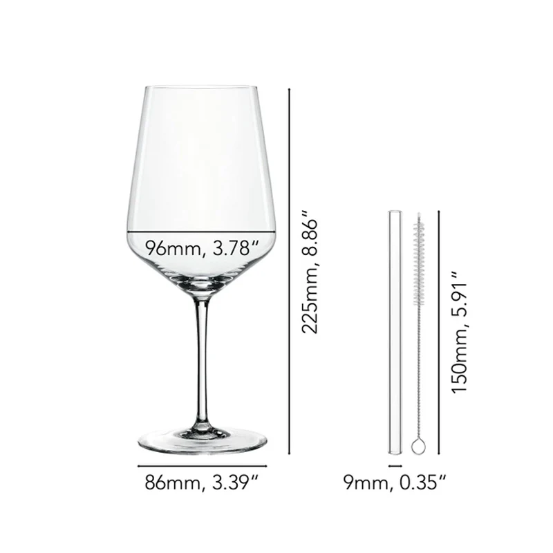 Nachtmann Set 4 Calici Cocktail/Spritz + 4 cannucce e scopino 63 cl