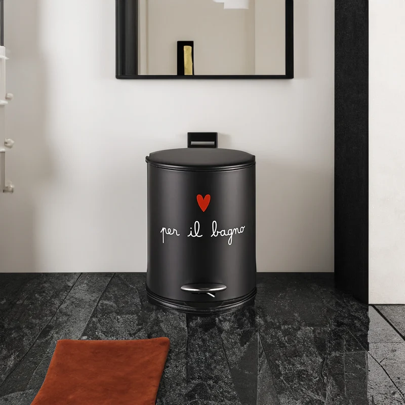 Simple Day Pattumiera Per Il Bagno 5L Nero