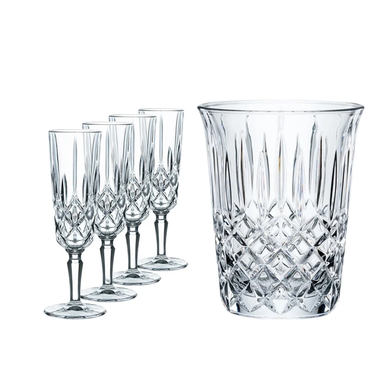Nachtmann Set 5 pezzi Flute + Secchiello per Ghiaccio Noblesse