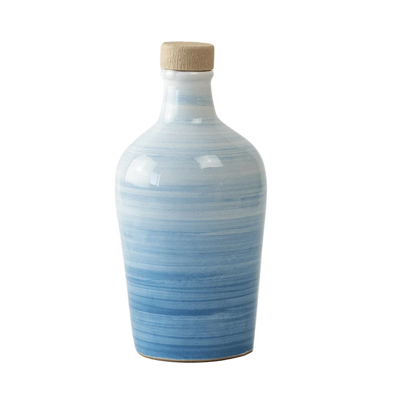 Frantoio Paparella Tramonto Olio Extra Vergine di Oliva 500 ml con Piattino Azzurro Polvere