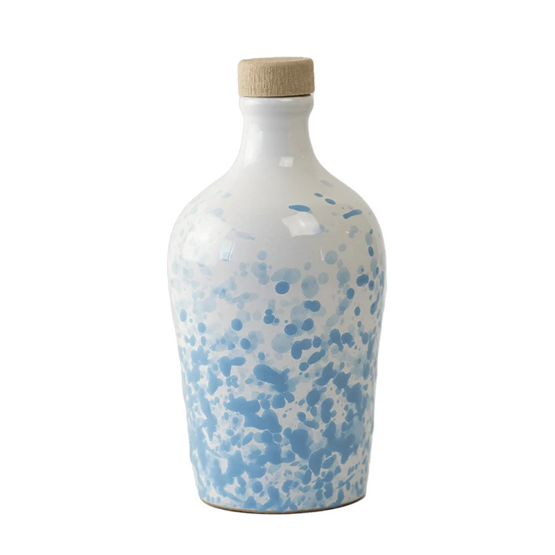 Frantoio Paparella Galassia Olio Extra Vergine di Oliva 500 ml con Piattino Azzurro Polvere