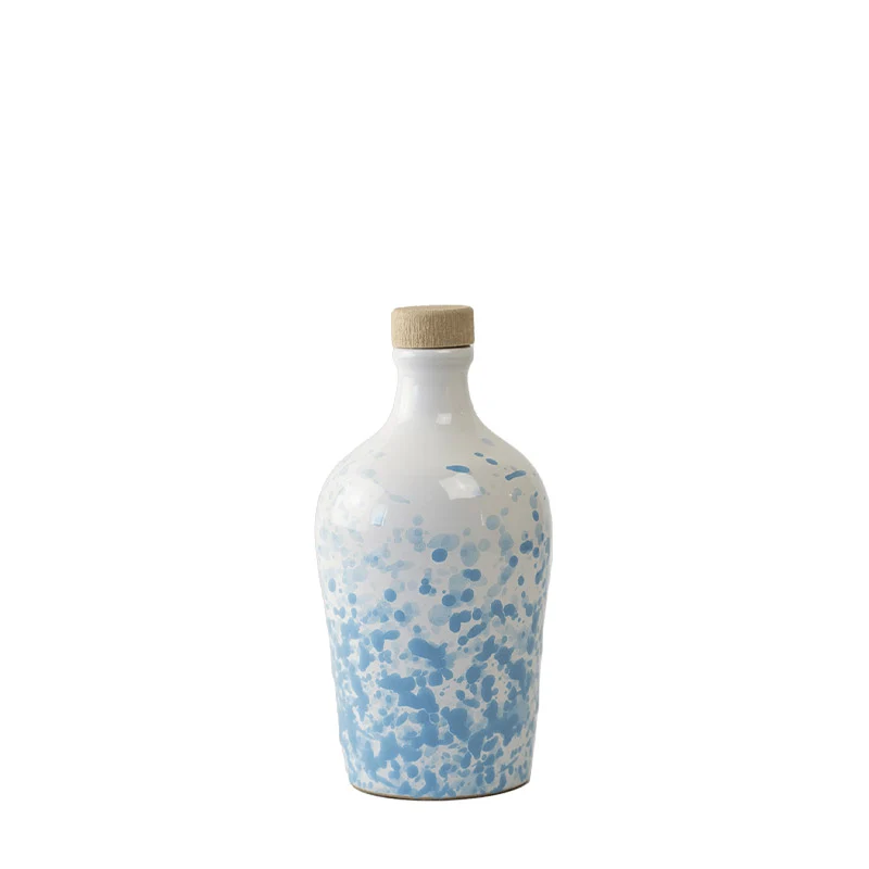 Frantoio Paparella Galassia Olio Extra Vergine di Oliva 100 ml con Piattino Azzurro Polvere