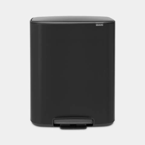 Brabantia Pattumiera a Pedale Bo 2 Secchi da 30 Litri Nero Opaco