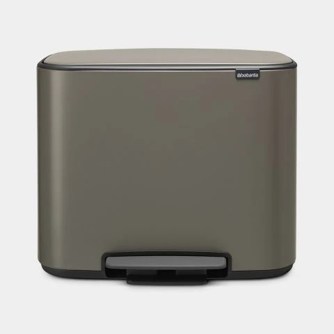 Brabantia Pattumiera a Pedale Bo 2 Secchi Interni 11+23 Litri Platino