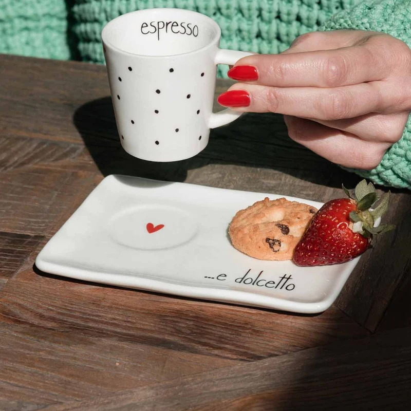 Simple Day Set 2 Piattini Espresso Dolcetto 15x10 cm