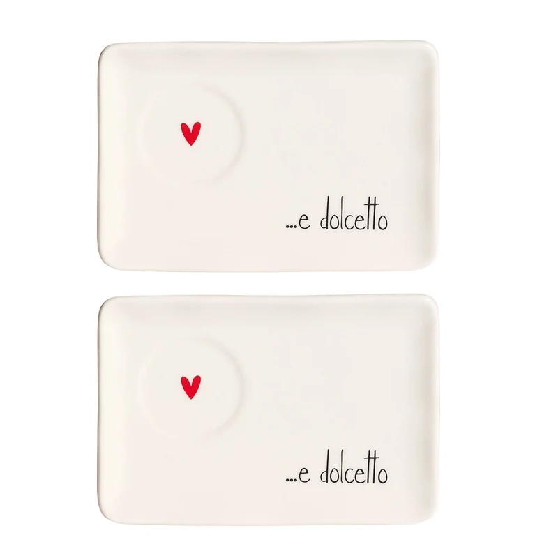 Simple Day Set 2 Piattini Espresso Dolcetto 15x10 cm