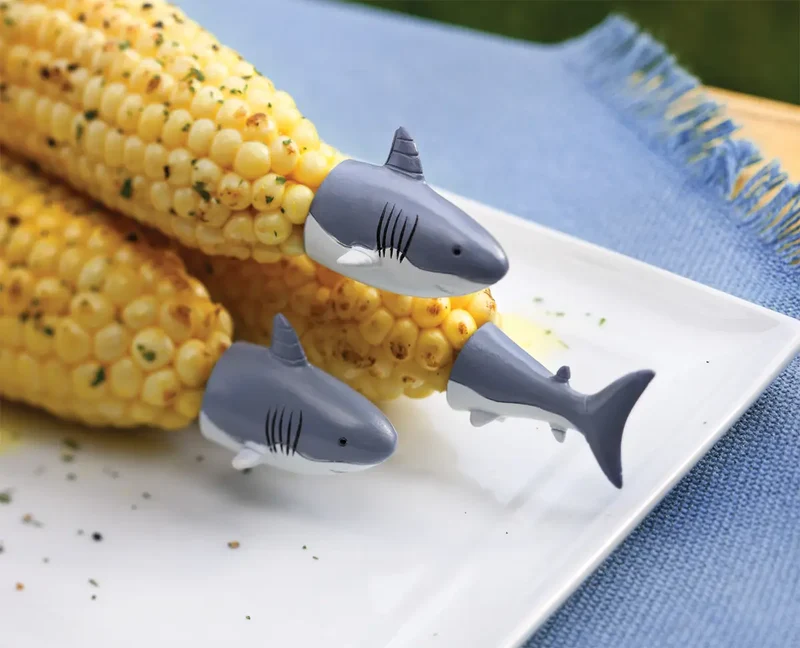 Outset Maiskolbenhalter Shark 4 Stück