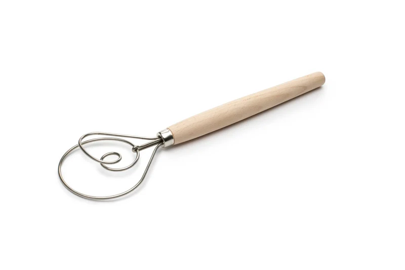 Dänischer Teigbesen, Edelstahl und Holz, 30,5 cm