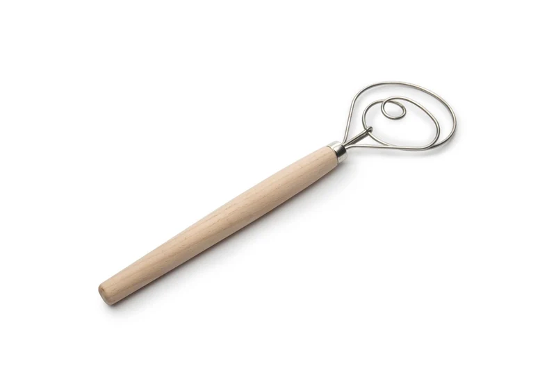 Dänischer Teigbesen, Edelstahl und Holz, 30,5 cm