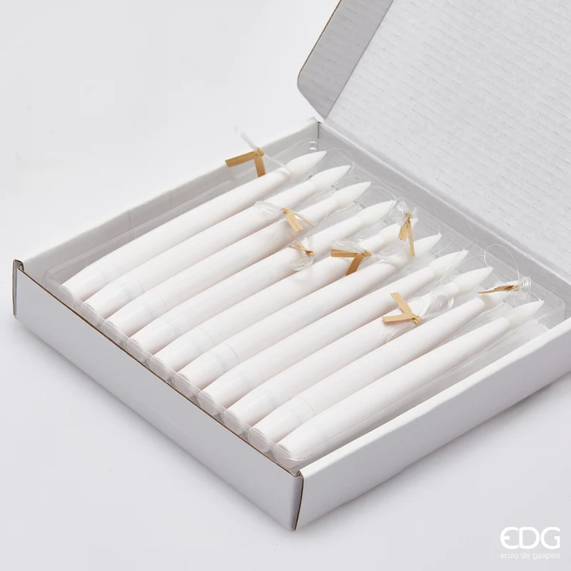 EDG Enzo De Gasperi Set 10 Candele Bianche da appendere a Led con telecomando H15,5 cm