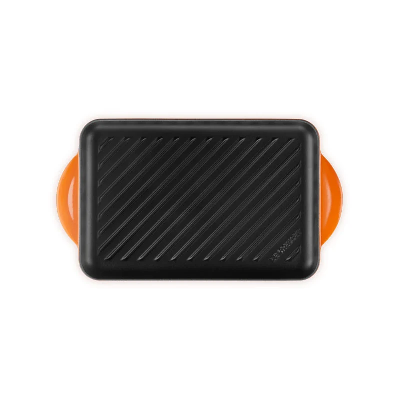 Le Creuset Grill Rettangolare Tradition in Ghisa Vetrificata 32x22 cm Arancio