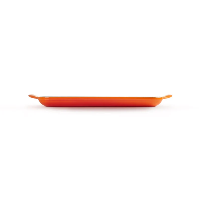 Le Creuset Grill Rettangolare Tradition in Ghisa Vetrificata 32x22 cm Arancio