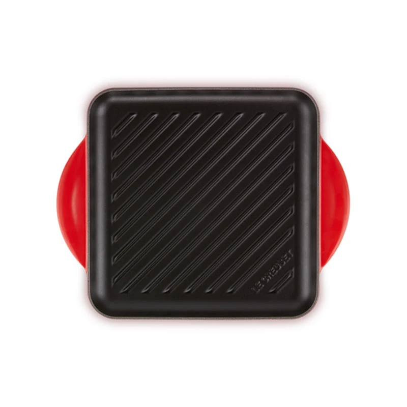 Le Creuset Grill Quadrato Tradition in Ghisa Vetrificata 24 cm Ciliegia