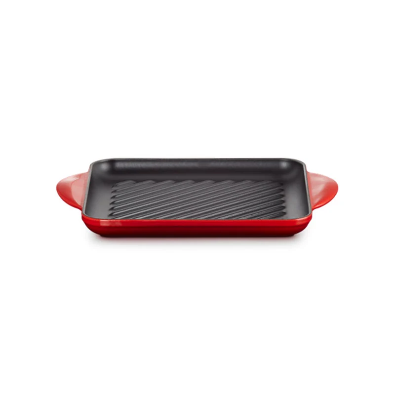 Le Creuset Grill Quadrato Tradition in Ghisa Vetrificata 24 cm Ciliegia