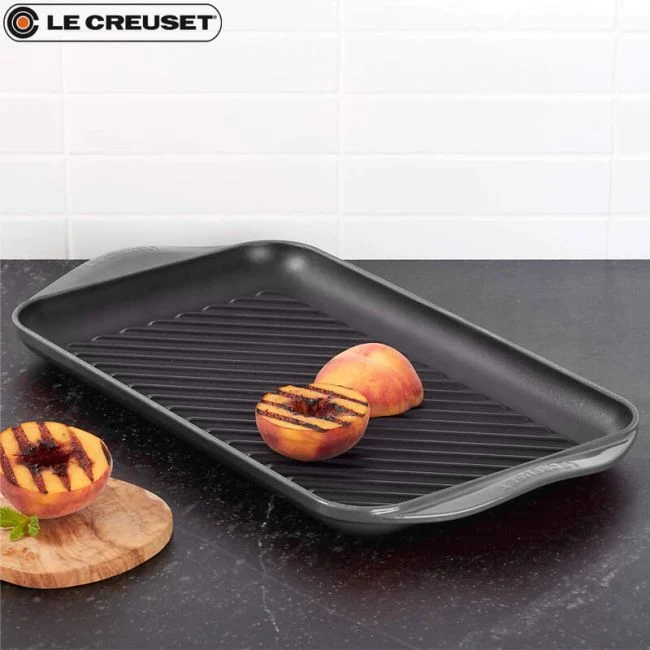 Le Creuset Grill Rettangolare Tradition in Ghisa Vetrificata 32x22 cm Nero