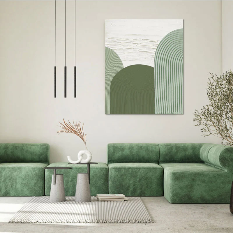 Agave Quadro Green Curves 80x100 cm