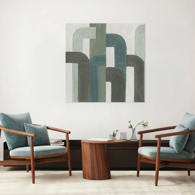 Agave Quadro Green Lines 100x100 cm