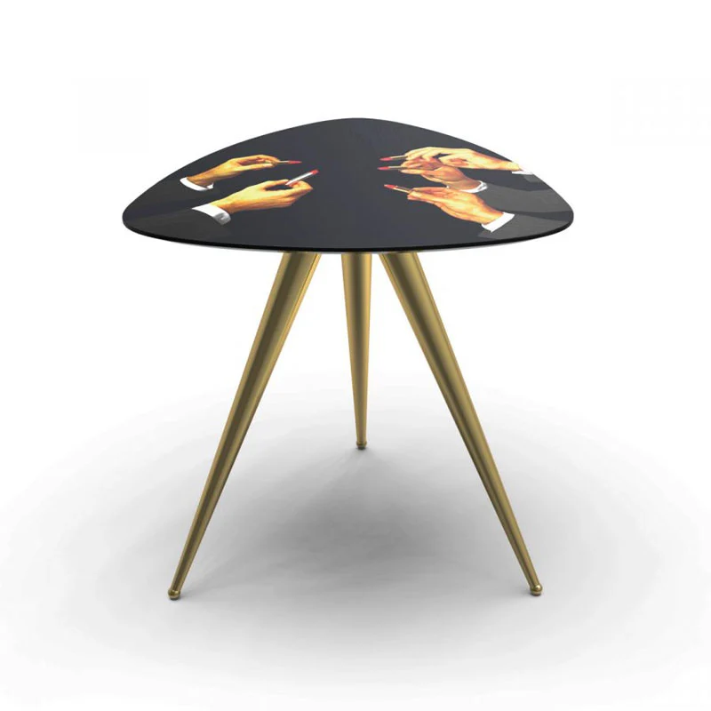 Seletti Tavolino il Legno Toiletpaper Lipsticks H48 cm Nero