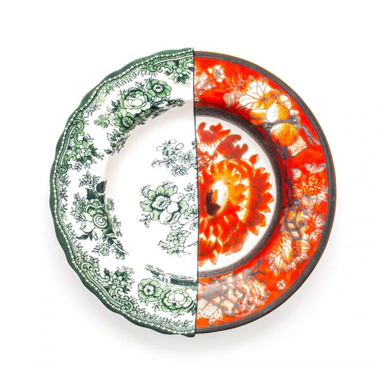 Seletti Piatto Fondo Hybrid Cecilia in Porcellana D25,4 cm