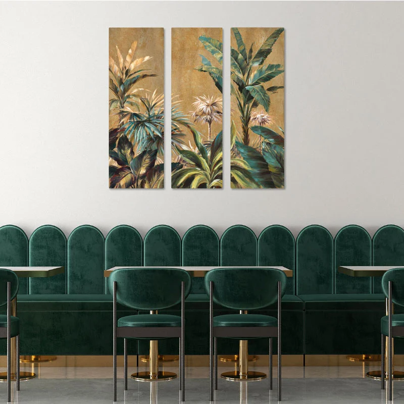 Agave Quadro Clorofilla Set 3 Pezzi 40x120 cm