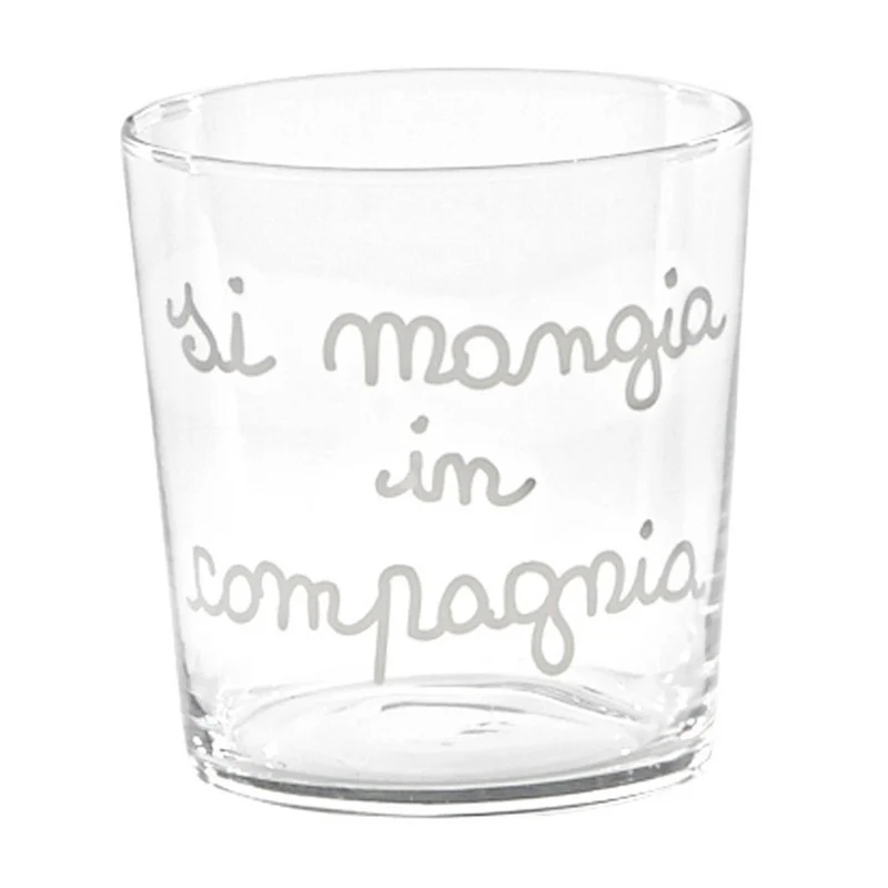 Simple Day Set 6 Bicchieri Acqua Si Mangia in Compagnia 35,5 cl