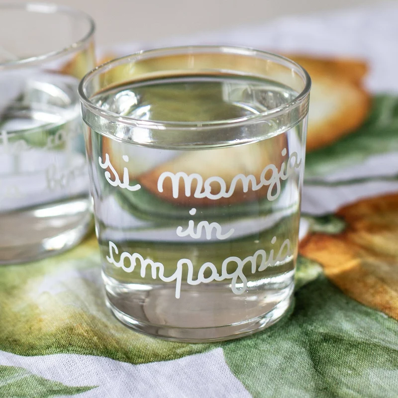Simple Day Set 6 Bicchieri Acqua Si Mangia in Compagnia 35,5 cl
