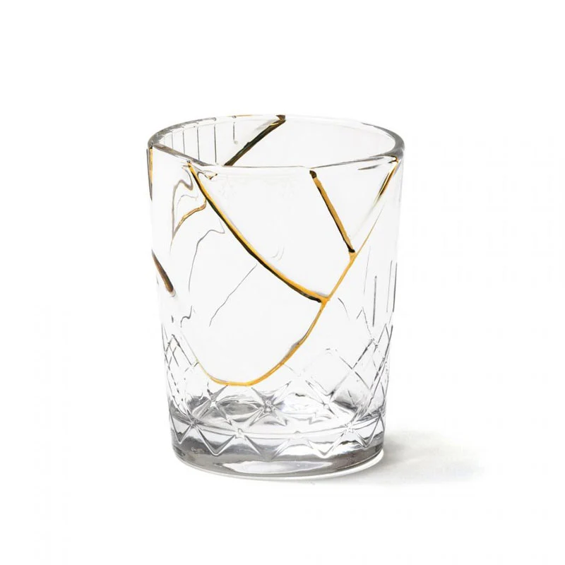 Seletti Bicchiere Acqua Kintsugi in Vetro H10 D8,2 cm