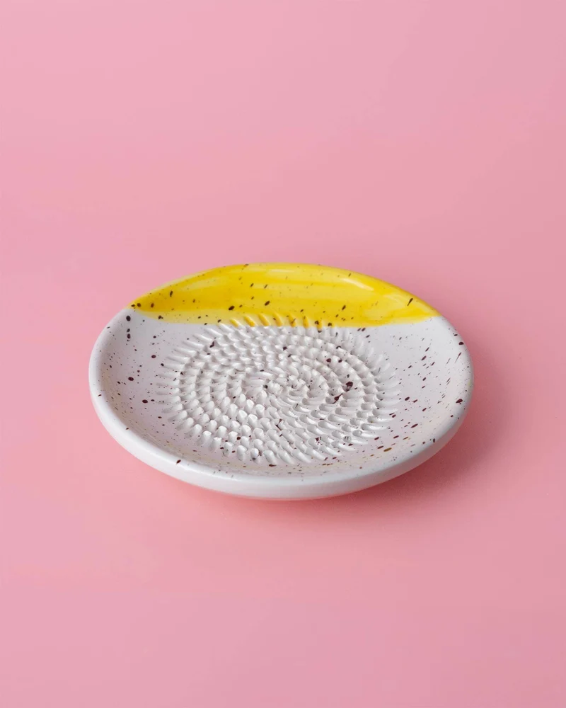 Keramikreibe "Zimt" 12cm für Knoblauch, Ingwer & Gewürze
